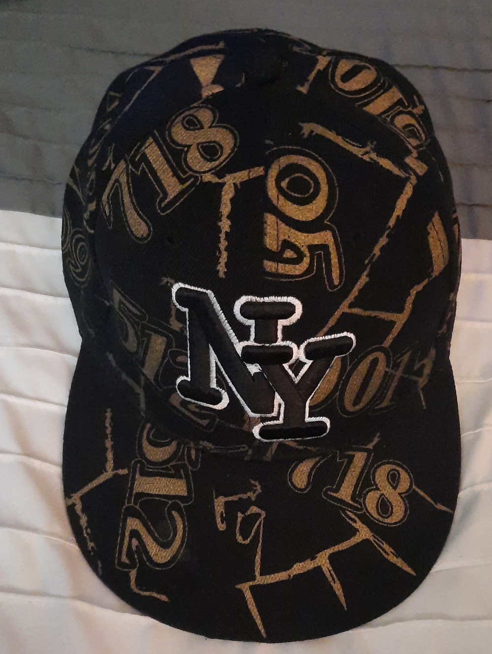 NY Embroidered Black & Gold Baseball Cap